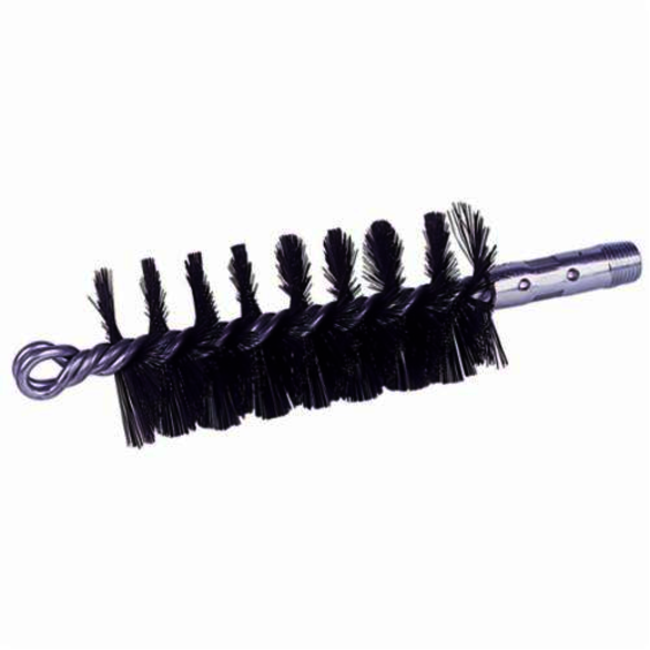 Weiler 44139 Industrial Grade Performance Line Maintenance Tube Brush, 4 in Dia x 4-1/2 in L, 7-1/2 in OAL, 0.012 in Dia Filament/Wire, Steel Fill