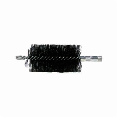 Weiler 44156 Industrial Grade Performance Line Maintenance Tube Brush, 3 in Dia x 4-1/2 in L, 7-1/2 in OAL, 0.012 in Dia Filament/Wire, Steel Fill