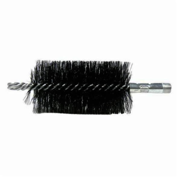 Weiler 44150 Industrial Grade Performance Line Maintenance Tube Brush, 1-1/2 in Dia x 4-1/2 in L, 7-1/2 in OAL, 0.012 in Dia Filament/Wire, Steel Fill