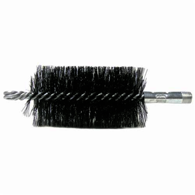 Weiler 44152 Industrial Grade Performance Line Maintenance Tube Brush, 2 in Dia x 4-1/2 in L, 7-1/2 in OAL, 0.012 in Dia Filament/Wire, Steel Fill