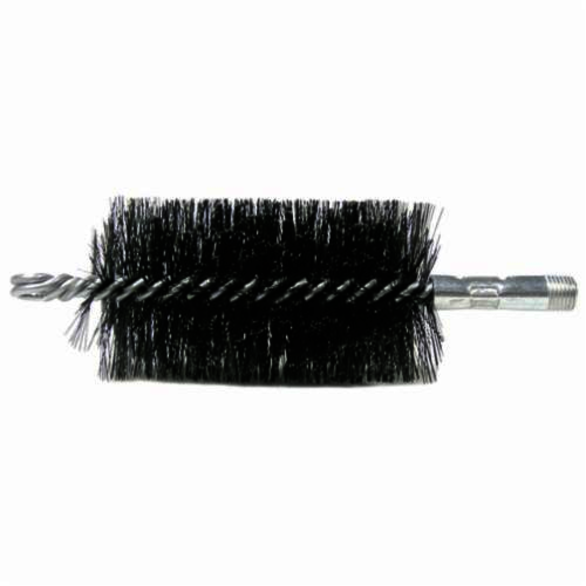 Weiler 44154 Industrial Grade Performance Line Maintenance Tube Brush, 2-1/2 in Dia x 4-1/2 in L, 7-1/2 in OAL, 0.012 in Dia Filament/Wire, Steel Fill