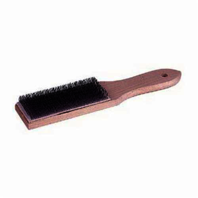 Weiler 44260 File Card Brush, 1-5/8 x 4 in Brush, 8-1/4 in L x 1-5/8 in W Block, 1/4 in L Steel Trim
