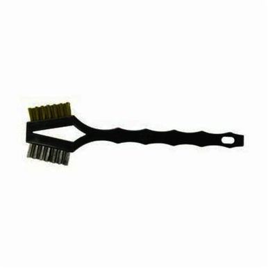 Weiler 44732 2-Sided V-Shape Scratch Brush, 7-1/2 in L x 1/2 in W Block, 1/2 in L Brass/Stainless Steel Trim