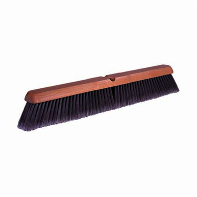 Weiler 44858 Threaded Tip Push Broom Kit, 24 in OAL, 3 in Trim, Fine Sweep Face, Flagged Gray Polystyrene Bristle