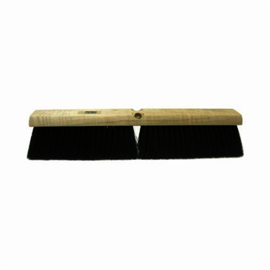 Weiler 44859 Threaded Tip Push Broom Kit, 18 in OAL, 3 in Trim, Medium Sweep Face, Black Tampico Bristle
