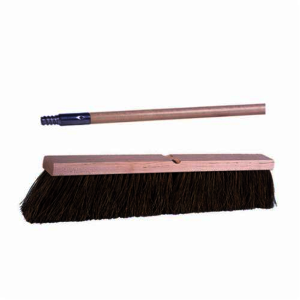 Weiler 44868 Threaded Tip Push Broom Kit, 24 in OAL, 4 in Trim, Brown Palmyra Bristle