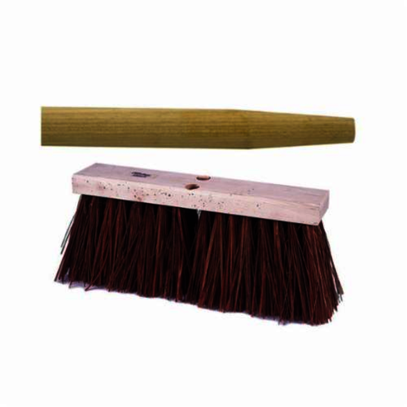 Weiler 44873 Tapered Tip Push Broom Kit, 16 in OAL, 6-1/4 in Trim, Reddish Brown Bass/Palmyra Blend Bristle