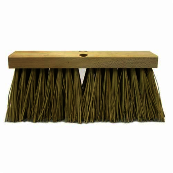 Weiler 70208 Tapered Tip Push Broom, 16 in OAL, 6-1/4 in Trim, Natural Palmyra Bristle