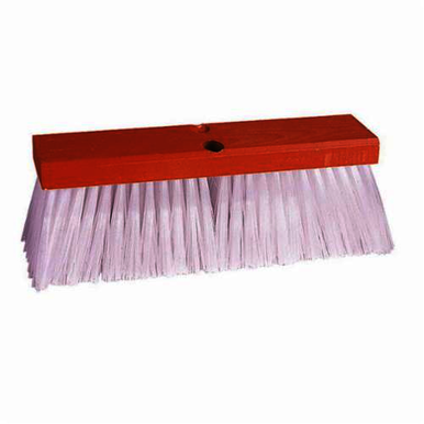 Weiler 70210 Tapered Tip Push Broom, 14 in OAL, 4 in Trim, White Polypropylene Bristle