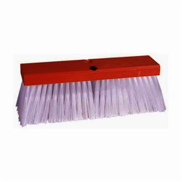 Weiler 70211 Tapered Tip Push Broom, 16 in OAL, 4 in Trim, White Polypropylene Bristle