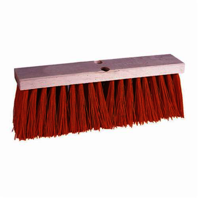 Weiler 70212 Tapered Tip Push Broom, 16 in OAL, 5-1/4 in Trim, Orange Polypropylene Bristle