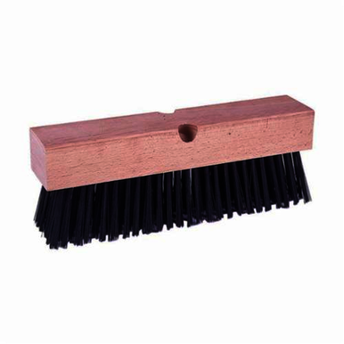 Weiler 70215 Tapered Tip Push Broom, 16 in OAL, 3-3/4 in Trim, Round Wire Bristle