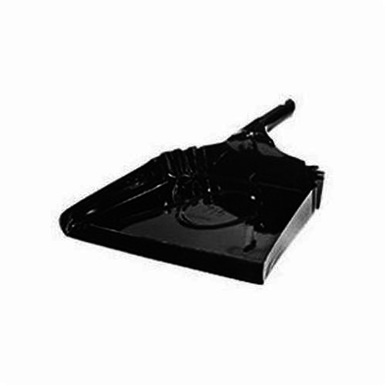 Weiler 71079 Heavy Duty Dust Pan, 16 in L x 15 in W, 20 ga Stainless Steel, Black Enamel Coated
