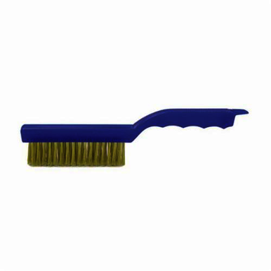 Weiler 73218 Hand Wire Scratch Brush, 5 in Brush, 11 in L Block, 1-1/4 in Brass Trim