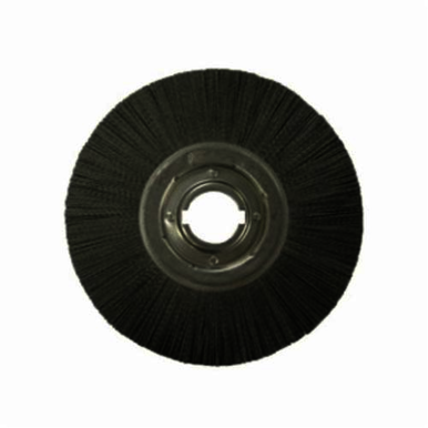 Nylox 83070 Vending Ready Wheel Brush, 6 in Dia Brush, 1 in W Face, 0.06 in Dia Crimped/Round Filament/Wire, 2 in Arbor Hole