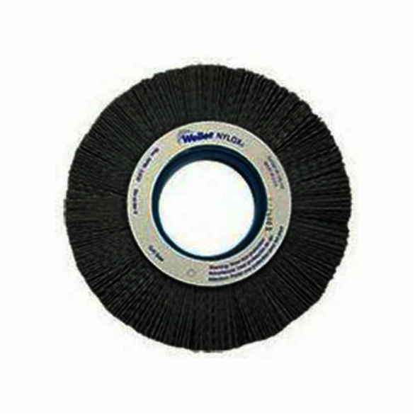 Nylox 83116 Composite Wheel Brush, 6 in Dia Brush, 1/2 in W Face, 0.04 in Dia Crimped/Round Filament/Wire, 2 in Arbor Hole