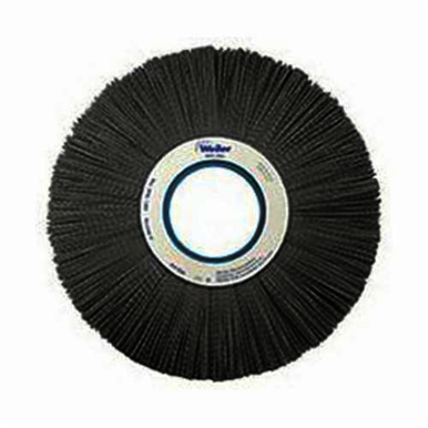 Nylox 84710 Composite Wheel Brush, 12 in Dia Brush, 1 in W Face, 0.022 in Dia Crimped/Round Filament/Wire, 4-1/4 in Arbor Hole