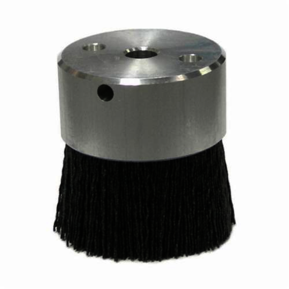 Burr-Rx 85733 Crimped Maximum Density Miniature Round Straight Disc Brush, 2 in Dia Brush, 3/8 in, 0.055 in, Ceramic Fill