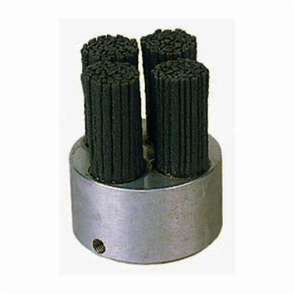 Burr-Rx 85736 Crimped Maximum Density Miniature Rectangle Straight Disc Brush, 2 in Dia Brush, 3/8 in, Ceramic Fill