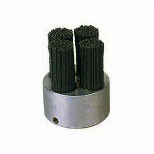 Nylox 85773 Crimped Miniature Rectangle Straight Disc Brush, 2 in Dia Brush, 3/8 in, Silicon Carbide Fill