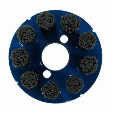 Nylox 85788 Crimped Composite Back Rectangle Straight Disc Brush, 3 in Dia Brush, 7/8 in, Silicon Carbide Fill