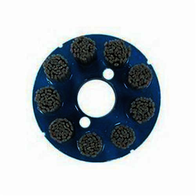 Nylox 85806 Crimped Composite Back Rectangle Straight Disc Brush, 3-1/2 in Dia Brush, 7/8 in, Silicon Carbide Fill