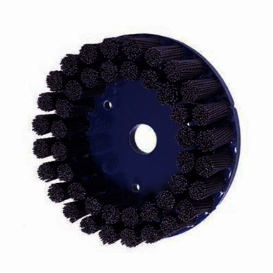 Nylox 85854 Crimped Composite Back Round Straight Disc Brush, 6 in Dia Brush, 7/8 in, 0.04 in, Silicon Carbide Fill