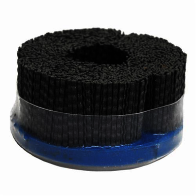 Nylox 85900 Crimped Composite Back Maximum Density Rectangle Straight Disc Brush, 4 in Dia Brush, 7/8 in, Silicon Carbide Fill