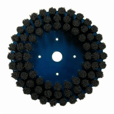 Nylox 85930 Crimped Composite Back Round Straight Disc Brush, 10 in Dia Brush, 7/8 in, 0.04 in, Silicon Carbide Fill