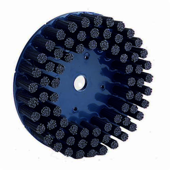 Nylox 85938 Crimped Composite Back Rectangle Straight Disc Brush, 10 in Dia Brush, 7/8 in, Silicon Carbide Fill