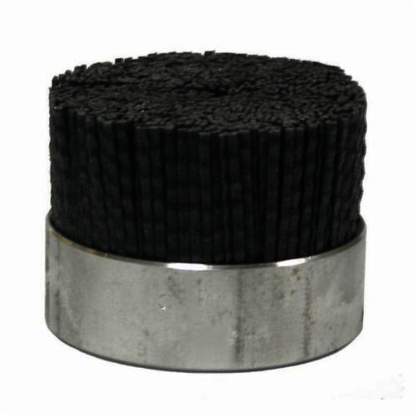 Nylox 85981 Crimped Maximum Density Rectangle Straight Disc Brush, 3 in Dia Brush, 3/8 in, Silicon Carbide Fill