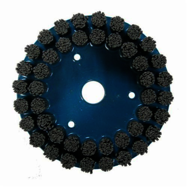 Nylox 85996 Crimped Composite Back Maximum Density Rectangle Straight Disc Brush, 6 in Dia Brush, 7/8 in, Silicon Carbide Fill