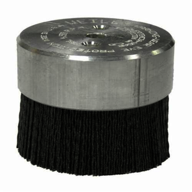 Burr-Rx 86111 Crimped Maximum Density Miniature Round Straight Disc Brush, 3 in Dia Brush, 3/8 in, 0.055 in, Ceramic Fill