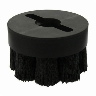 Burr-Rx 86113 Crimped Round Shell Mill Holder Straight Disc Brush, 4 in Dia Brush, 1-1/4 in, 0.043 in, Ceramic Fill