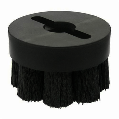 Burr-Rx 86114 Crimped Maximum Density Shell Mill Holder Straight Disc Brush, 4 in Dia Brush, 1-1/4 in, 0.055 in, Nylon/Silicon Carbide Fill