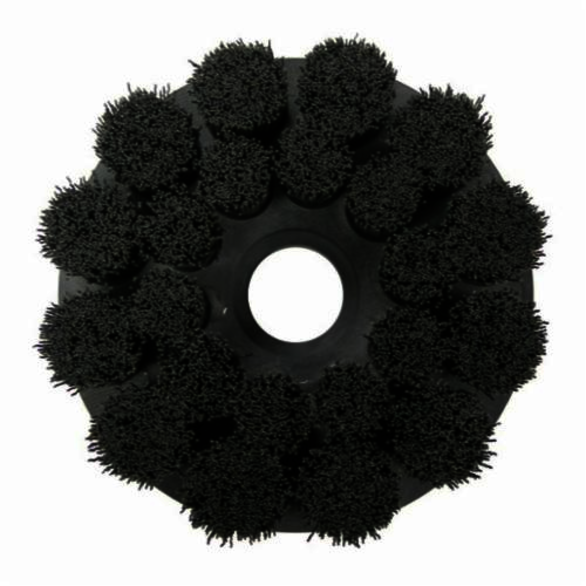 Burr-Rx 86115 Crimped Round Shell Mill Holder Straight Disc Brush, 6 in Dia Brush, 1-1/4 in, 0.026 in, Ceramic Fill