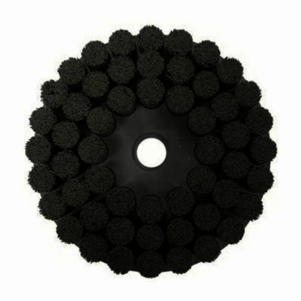 Nylox Burr-Rx 86121 Crimped Round Shell Mill Holder Straight Disc Brush, 10 in Dia Brush, 1-1/4 in, 0.043 in, Ceramic Fill