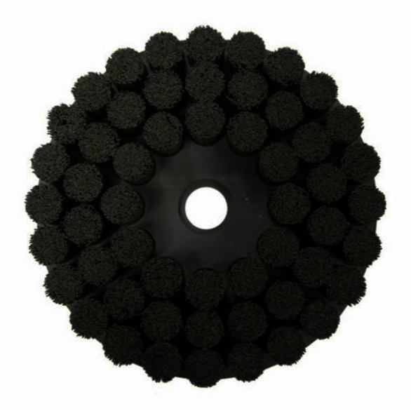 Burr-Rx 86122 Crimped Maximum Density Round Shell Mill Holder Straight Disc Brush, 10 in Dia Brush, 1-1/4 in, 0.055 in, Ceramic Fill