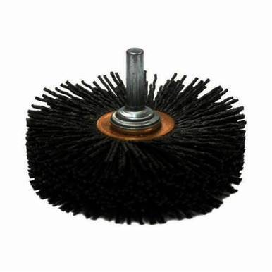 Nylox 86172 Conflex Wheel Brush, 3 in Dia Brush, 1 in W Face, 0.055 in Dia Crimped Filament/Wire
