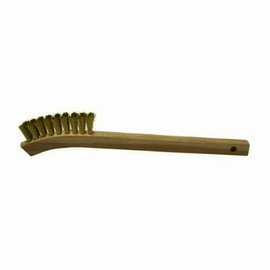 Weiler 95014 Small Handle Scratch Brush, 2-1/4 in Brush, 8-3/4 in L x 1/2 in W Block, 5/8 in Crimped Brass Trim