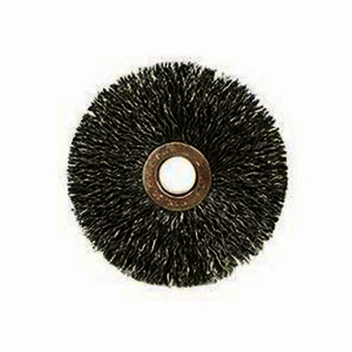 Weiler 99551 Small Diameter Wheel Brush, 3 in Dia Brush, 5/8 in W Face, 0.003 in Dia Crimped Filament/Wire, 1/2 in Arbor Hole