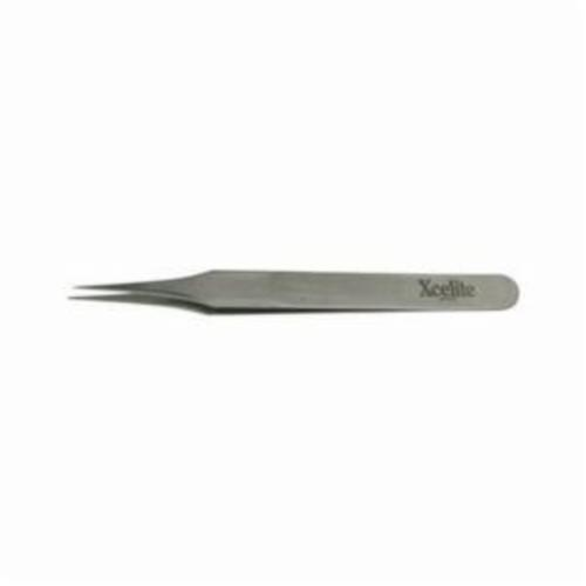 Xcelite XSST3 High Quality Tweezer, 4-1/2 in L, Smooth, Straight Tip, Stainless Steel