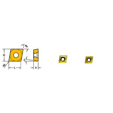 YG-1 22001498 6-Cutting Edge Turning Insert With Clamping Hole, Chipbreaker on Both Side, ANSI Code: WNMG432MGYG401, WNMG Insert, Material Grade: S, #432 Insert, Trigon Shape, Negative Rake, For Use On Super Alloy and Titanium Alloy, Carbide
