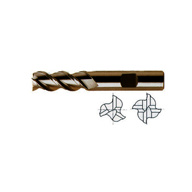 YG-1 13540PC E3053 Center Cut Double End Regular Length End Mill, 1 in Dia Cutter, 1-7/8 in Length of Cut, 4 Flutes, 1 in Dia Shank, 6-3/8 in OAL, TiCN Coated