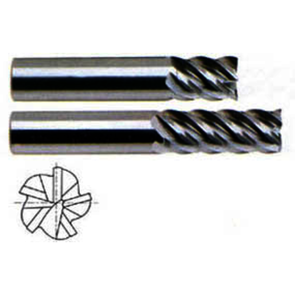 YG-1 85565TH E5066 Stub Length End Mill, 3/16 in Dia Cutter, 5/16 in Length of Cut, 5 Flutes, 3/16 in Dia Shank, 2 in OAL, Hardslick Coated