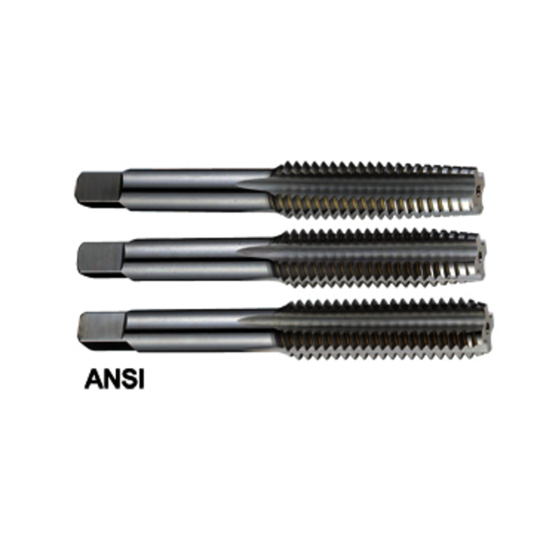 YG-1 A7343 Multi-Purpose Single End Straight Flute Hand Tap, Right Hand Cutting, #10-32 Thread, H3 Thread Limit, Bottoming Chamfer, 4 Flutes, Bright, HSS-V