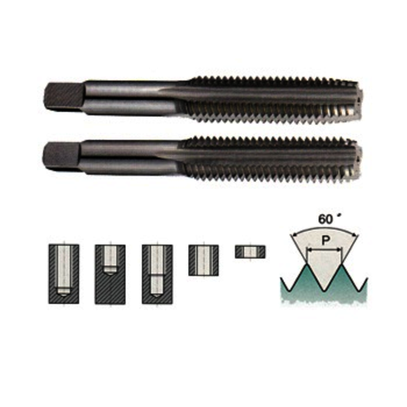 YG-1 A9368 A9 Multi-Purpose Single End Straight Flute Hand Tap, Right Hand Cutting, M8x1.25 Thread, D5 Thread Limit, Bottoming Chamfer, 4 Flutes, Bright, HSS-V