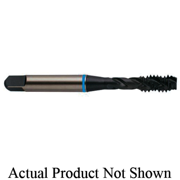 YG-1 BH284 BH Series Single End Spiral Flute Tap, Right Hand Cutting, M5x0.8 Thread, D4 Thread Limit, Modified Bottoming Chamfer, Right Hand Flute Direction, 3 Flutes, Steam Oxide, Super HSS