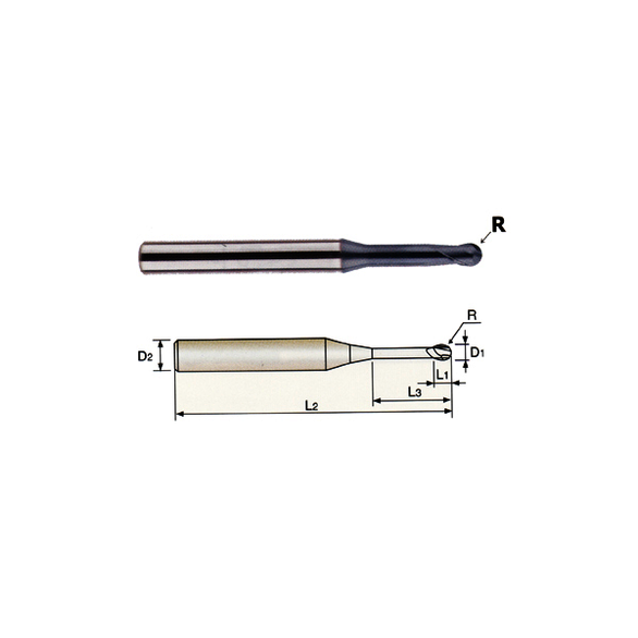 YG-1 Cutting Tools SEM84603012E Mill Diameter  0.1181 in, Number of Flutes 2, Length of Cut  3.0000 mm, Ball End Mill