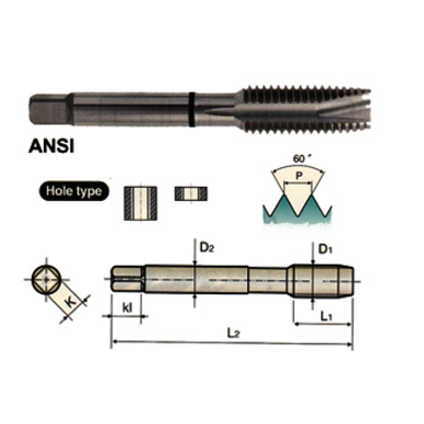 TAP M10X1.0 D5 3FL SPPT PLUG COBO TICN